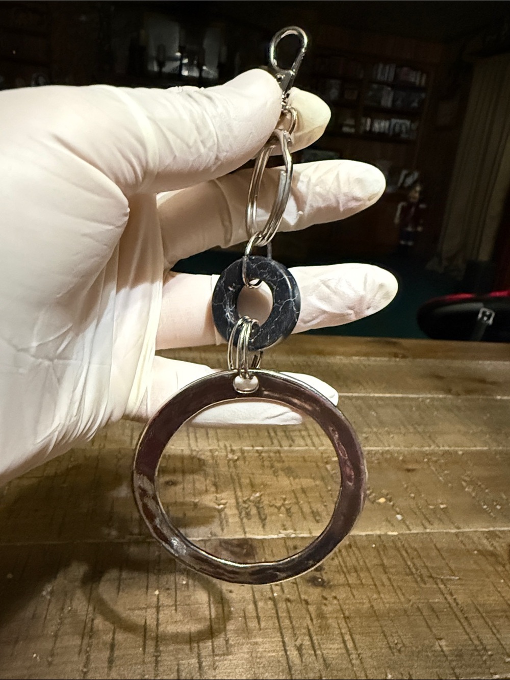 Silver Tone Round Link Keyring